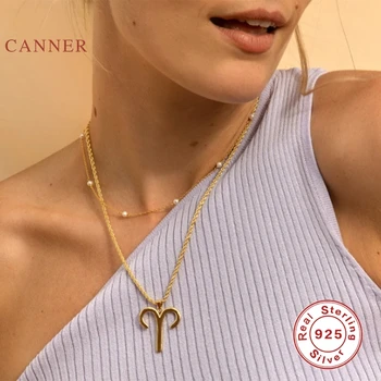 CANNER Ægte 925 Sterling Sølv Halskæde Barok Formet Enkel Perle Halskæde Til Kvinder 2020 Smykker Charmerende Kæde Collares