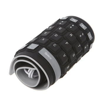 Foldbar Vandtæt Tastatur USB-Kablet Tastatur 103 Centrale Blød Silikone Keyboard