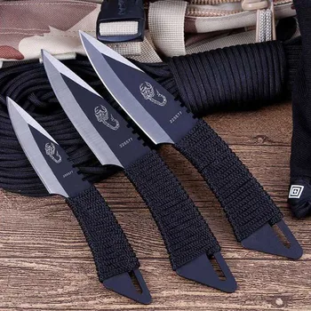 [S M L]3pcs/Set karambit Taktiske Faste Blade Lomme Kniv Overlevelse Udendørs Jagt Camping Knive Kniv værktøjer + Nylon Jakke