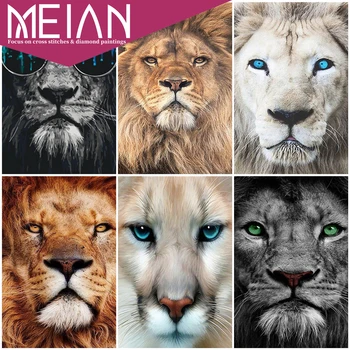 2020 Meian Lion Fuld Kits 5D Diamant Maleri Dyr DIY Håndarbejde Håndlavet Gave Fuld Diamant Broderi Mosaik Lion Home Decor