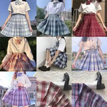 Japansk Skole Kjole JK Uniformer matroskrave Cosplay Shirt Plisseret Nederdel Uafgjort 3-Pc ' School Uniform For Piger Studerende Animationsfilm Sæt