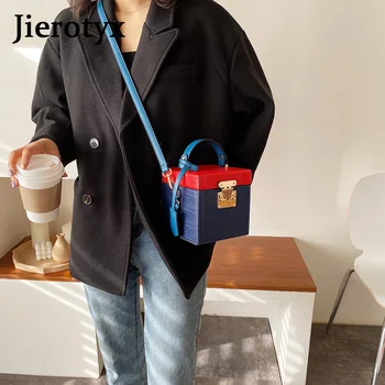 JIEROTYX Nye Mode, Vintage box Design Syning Farve Kvinder Part, Håndtaske Crossbody Mini Messenger skuldertaske Damer Pung