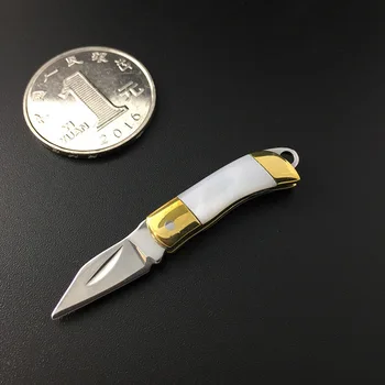 Smukke Shell Halskæde Folde Kniv Kniv Mini Pocket Wallet Nøglering Knive Overlevelse EDC Værktøj Cutter Skrællekniv Julegave
