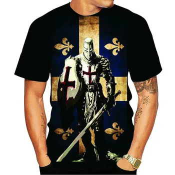 Tempelridderne 3D-Print T-Shirt Knights Templar Mode Casual T-shirts Mænd Kvinder i Hip Hop Harajuku Streetwear T-Shirt Tee Toppe
