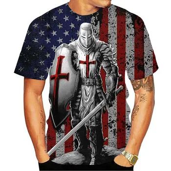 Tempelridderne 3D-Print T-Shirt Knights Templar Mode Casual T-shirts Mænd Kvinder i Hip Hop Harajuku Streetwear T-Shirt Tee Toppe