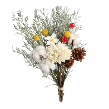 Steg Bomuld Eucalyptus Daisy Tørrede Blomster Blomstrede Håndværk til Home Wedding Party