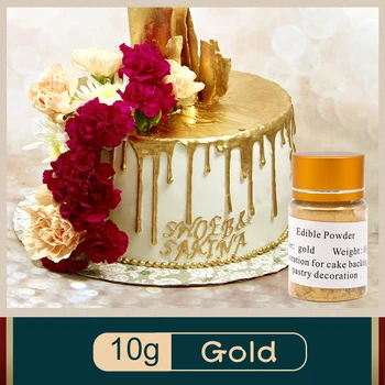 Spiselige Guld Pulver Kage Dekoration Pigment Spiselige Glimmer Fødevarer Farvelægning 10g til Bagning Chokolade Fondant