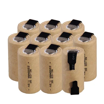 1-10stk Skruetrækker Elektrisk Boremaskine SC Batterier 1,2 V 2200mah Sub C Ni-Cd Genopladelige Battey med Fanen el-Værktøj NiCd Celler SUBC