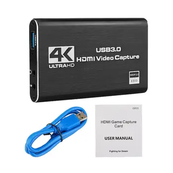 4K 1080P Video Capture-Kort Spil Live Stream Video-Optager Sort HDMI Til USB 3.0 Spil Real-time Fange
