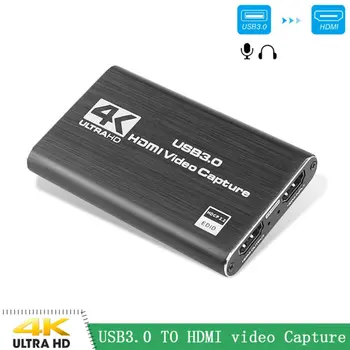 4K 1080P Video Capture-Kort Spil Live Stream Video-Optager Sort HDMI Til USB 3.0 Spil Real-time Fange