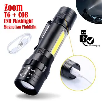 ZHIYU Bærbare LED Lommelygte COB+XPE Taktisk Lommelygte Zoomable Fokus Lygter 3 Modes Vandtæt Arbejde Lys Nødsituation Lanterna