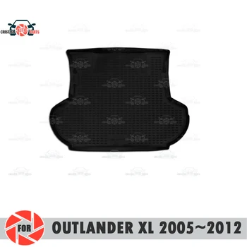 Stammen måtte til Mitsubishi Outlander XL 2005~2012 kuffert til væg-tæpper skridsikker polyurethan snavs beskyttelse interiør bagagerum bilens styling