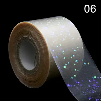 120m*4cm Rainbow stjernehimmel Søm Holografiske Folier Nail Art Transfer Klistermærke Gennemsigtig Laser Decals Manicure Tilbehør