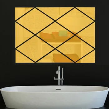 Akryl spejl dekoration klistermærker stue, soveværelse, TV, sofa baggrund Diamant fri kombination med wall stickers