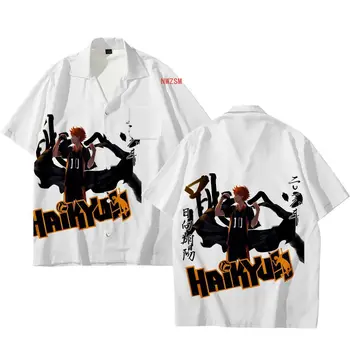 Anime Haikyuu Cosplay Kostume Karasuno High School Hinata Shoyo Kageyama Tobio Mænds Casual Skjorte kortærmet Knappen Shirt Mænd