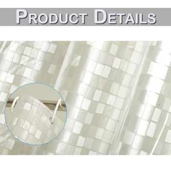 3D Vandtæt PVC badeforhæng Badeværelse Gardinerne Med Krogene Gennemsigtig Hvid Klar Badeværelse Gardin Luksus Bad Gardiner D35