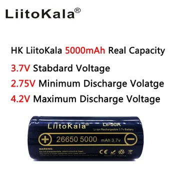 LiitoKala Lii-202 batteri oplader+2stk HK LiitoKala Lii-50A 26650 5000mah Genopladeligt batteri til lommelygte,40-50A udledning