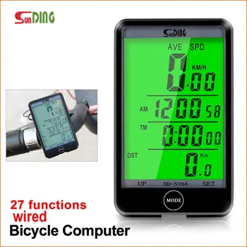 Sunding 576 Kablede Cykling Computer, Digitalt Display LCD-Baggrundsbelysning Cykel Speedometer Kilometertæller, Stopur Vandtæt Cykel Computer