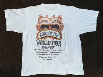 MICHAEL JACKSON-HISTORY World Tour 1996/97 KONCERT Tour SHIRT RUSLAND 2019 Nye Mænd T-Shirt tee top