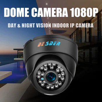 BESDER Vidvinkel IP Kamera Indendørs Dome Kamera Sikkerhed 1080P FULL HD IP-Kamera IR-Cut Filter, 24 IR LED ONVIF Motion Detect RTSP