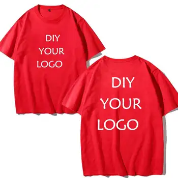 Engros customized logo Print T-shirts half sleeve homme t-shirts Drop Shipping mænd tøj DIY dit Logo Harajuku bomuld t-shirts