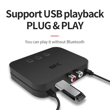 Ti-800 Music Receiver AUX Jack-RCA Understøtter NFC, U Disk for Højttaler Bil HiFi Audio Adapter Bluetooth-Audio-Modtager