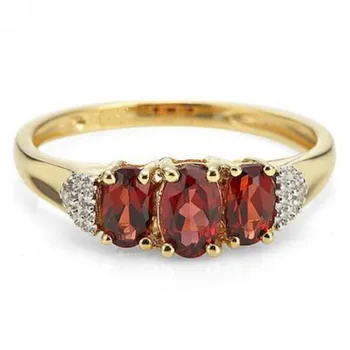 SuoHuan Størrelse 6-10 Elegant Dame Ring Kvindelige Røde Zirkonia Sten, Krystal, Guld, Fyldt Engagement Mode Finger Band Smykker Gave