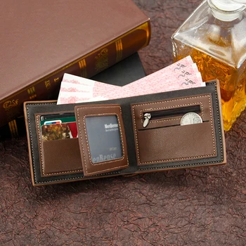 Læder Slanke Tegnebøger Mini Tegnebøger Magic Card Holder Mænds Tegnebøger Penge Taske Mandlige Vintage Black Kort Pung