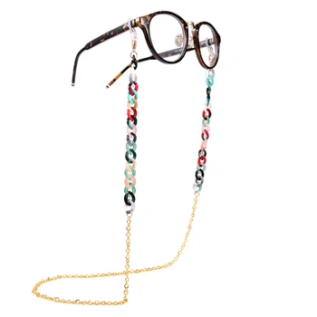 Farverige Akryl Solbriller Stropper Briller Kæde Anti Slip Tykke Briller til Læsning Hals Kæde Link Eyewears Ledningen Holder til Kvinder