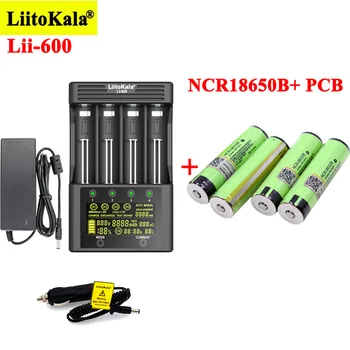 4stk LiitoKala NCR18650B 3400mAh Genopladelige batterier med Lii-600 Batteri Oplader til 3,7 V Li-ion 18650 21700 26650 1,2 V NiMH