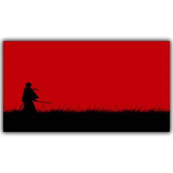 Rurouni Kenshin Silke Stof Plakat Print Samurai Sværdkæmper Animationsfilm Billede med Hjem Dekoration 30x53cm 50x89cm