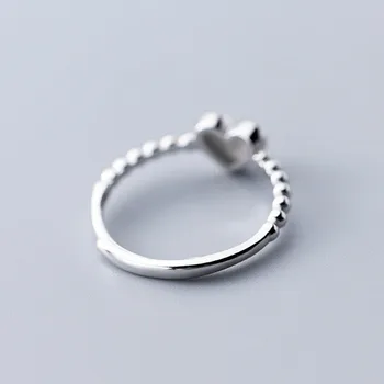 INZATT Ægte 925 Sterling Sølv Hjerte Ring For Fashion Kvinder Fødselsdag Søde Fine Smykker Minimalistisk Tilbehør Gave