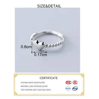 INZATT Ægte 925 Sterling Sølv Hjerte Ring For Fashion Kvinder Fødselsdag Søde Fine Smykker Minimalistisk Tilbehør Gave
