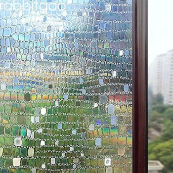 Tonede Ingen Lim Statisk Klamre sig Privacy Glass 3D DecorativeStained Statisk Klamre Glas Privatliv Pebble Vindue selvklæbende Film
