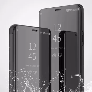Samsung Galaxy Note 9 A6 A8 J4 J6 J8 2018 S7 S6 kant S8 S9 Plus J3 J5 J7 2017 A9Star Flip Stå Klar Opfattelse Smart Spejl-Sagen