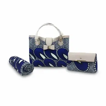H&Q populære afrikanske batik håndtaske og samll pung taske matchende 6 m/pc ' er ankara bomuld batik stof tre-stykke til fest