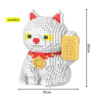 Mini Blokke Legetøj Kinesiske Tegn, Den Guds Rigdom, Formue Kat Model for Voksne Gaver nytår til Stede