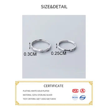 INZATT Ægte 925 Sterling Sølv Justerbar Par Ring For Fashion Kvinder Part Fine Smykker Minimalistisk Tilbehør Gave