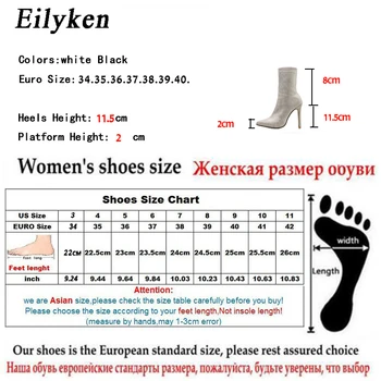 Eilyken Kvinder Ankel Støvler Plus Size 35-42 Rhinestones Høje Hæle Sko Kvinde Zip-Spids Tå Sexet Chelsea Støvler Til Kvinder