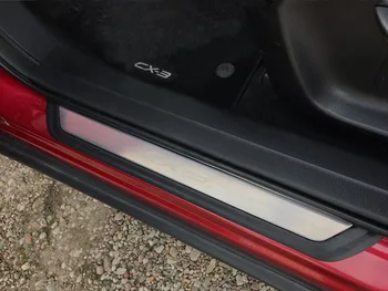 Bil styling Passer til Mazda CX-3 CX3 2017 2018 bil scuff plate LED døren udvendig udvendig vindueskarm trim velkommen pedal