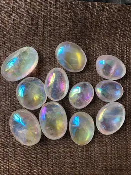 100g Naturlige hvidt rainbow angel aura kvarts krystaller sten