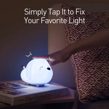 Baseus USB Nat Lampe Silikone Touch Sensor LED Nat Lys Til Børn, Baby, Børn, Hund, Kat LED USB LED Nat Lampe Soveværelse Lys
