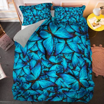 Nye Butterfly Bedding Set Luksus 3D Printet Bløde Dynebetræk Dyne Dyne Med pudebetræk