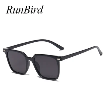 RunBird 2019 Nye Sommer Square Solbriller Kvinder Mænd Retro solbriller Kvindelige UV400 Klare Blå Pink Nuancer Til Kvinder Gafas 5385