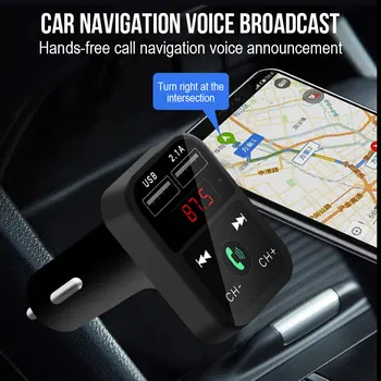 Bil Oplader FM-Senderen Bluetooth-Modtager USB Mp3-afspiller Trådløse LED Digitalt Display Håndfri Bil Tilbehør Speakerphon