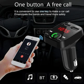 Bil Oplader FM-Senderen Bluetooth-Modtager USB Mp3-afspiller Trådløse LED Digitalt Display Håndfri Bil Tilbehør Speakerphon