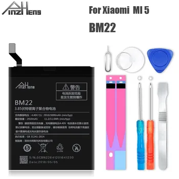 PINZHENG Batteri Til Xiaomi Mi5 Batteriet Reelle 2910mAh Høj Kapacitet BM22 Mi 5 Udskiftning af Batterier Med Gratis Værktøjer