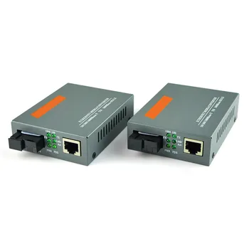 5 Par HTB-GS-03 A/B Gigabit Fiber Optiske Media Converter 1000 mbps Single Mode Enkelt SC Fiber-Port stik til Ekstern Strømforsyning