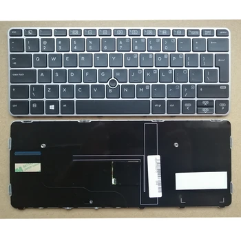 GZEELE OS Laptop tastatur til HP elitebook 725 G3 820 828 G4 engelsk Sølv Ramme & Musemarkøren Teclado uden Baggrundsbelyst Ny