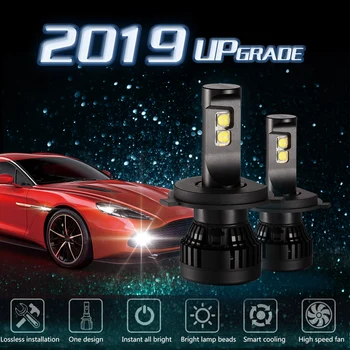 2019 Nye Mini Turbo Canbus xhp50 H4 Bil Styling 6000K Bilen LED Forlygte Konvertering Lampe Kit CREE XHP-50 Chip 20000LM H4 Høj Lav
